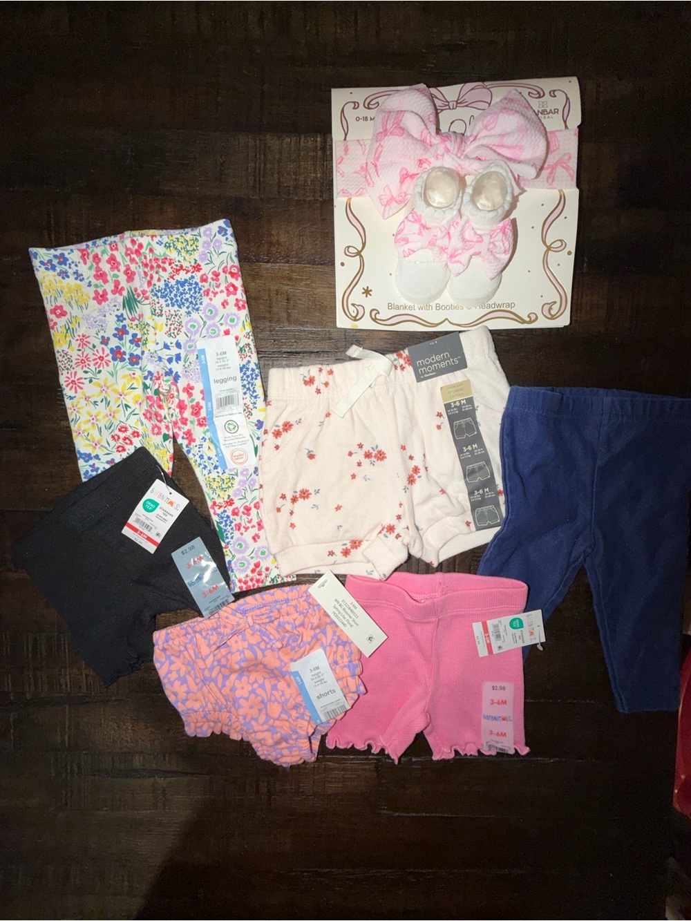 Assorted Kids Cotton Shorts & Leggings Pack - Pink, Navy, Black, White, Floral